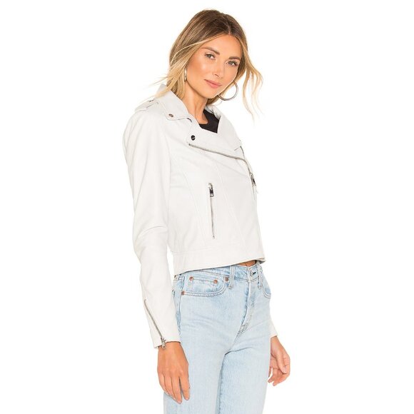 LAMARQUE Donna Leather Jacket in White - Picture 3 of 5